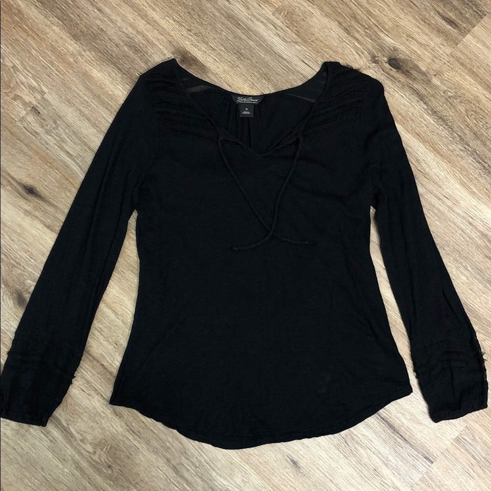Lucky Brand Black Long Sleeve Blouse